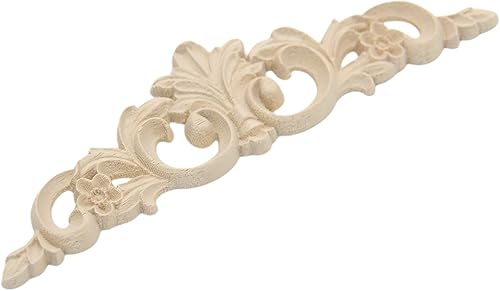 Miniatura 4 de Onlay tallado en madera, apliques de 7.9 x 2 pulgadas, marco sin pintar, decoración de puerta de estilo europeo, apliques para decoración de puertas