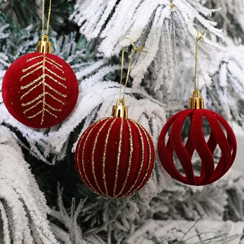 Décorations en velours pour sapin de Noël et soirées festives en famille - Pack de 5