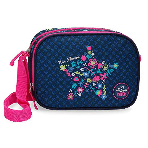 Movom Nice Flowers Bandolera Azul 23x17x8 cms Poliéster