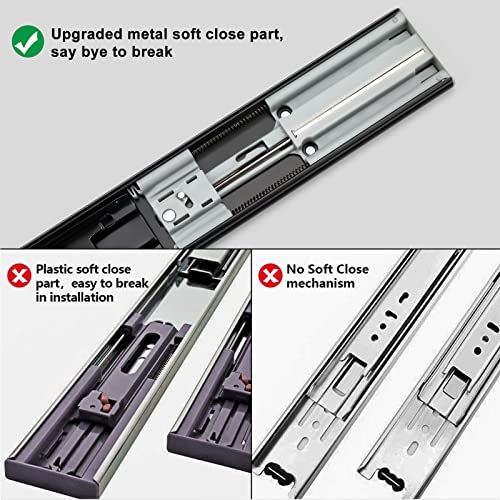 LONTAN 1 Pair Soft Close Drawer Slides 12 Inch Black