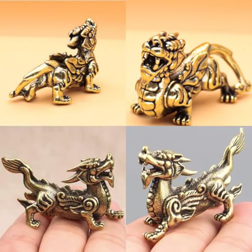 2 Piezas Estatua Dragón Pi Xiu Feng Shui miniatura 3