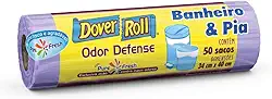 Dover-Roll Odor Defense Banheiro & Pia Lilás, Rolo com 50 Sacos para Lixo Pure Fresh