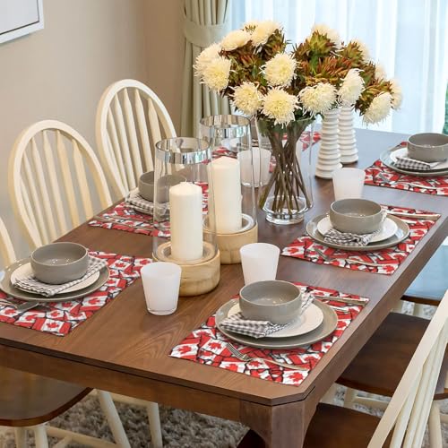 Sets de table aspect lin style drapeau canadien 45x30 cm lavables résistants à la chaleur - 7