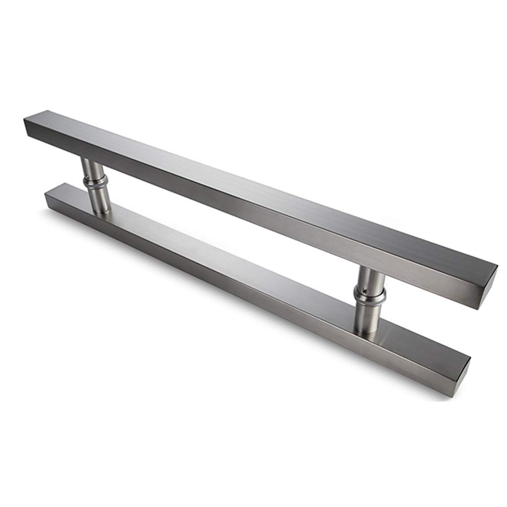 Manilla para Puerta de Cristal, Manilla para Puerta de Madera, Manilla para Puerta corredera de Tubo Cuadrado de Acero Inoxidable Cepillado, para hoteles/oficinas, 4 tamaños (tamañ