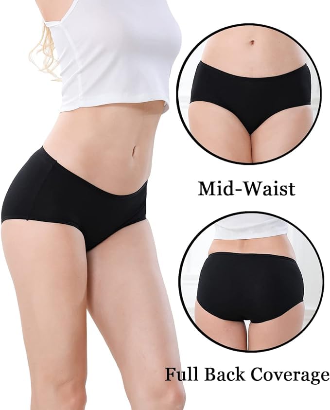 Image of LOURYN KOULYN Women's Breathable Cotton Underwear Hipster Panties for Daily Comfort 4-Pack