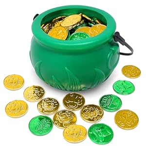 Joyin208stpatricksdayluckyleprechaunplasticcoinsand1largegreencauldronwithhandlesaintpatrickspotofgoldpartysupplies Urban Country Home Decor Joyin 208 st patricks day lucky leprechaun plastic coins and 1 large green cauldron with handle saint patricks pot of gold party supplies urban country home decor