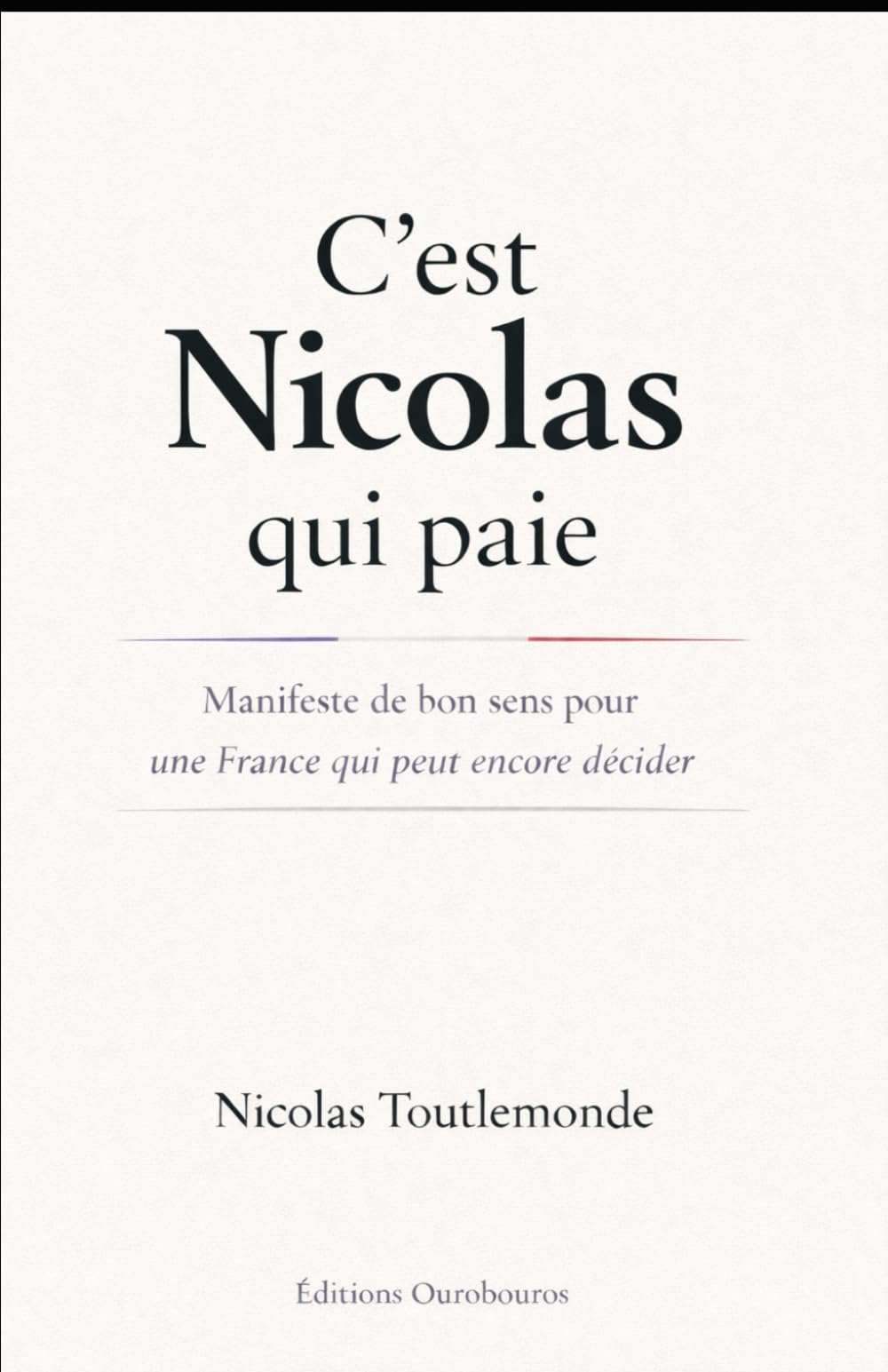 C'est Nicolas qui paie: Manifeste de bon sens pour une France qui peut encore décider