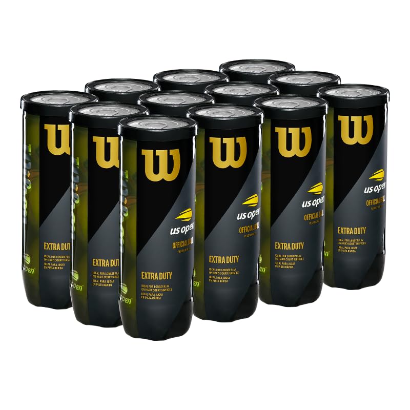 Wilson US Open Tennis Balls - Extra Duty- 2 CAN Pack (12) YELLOW