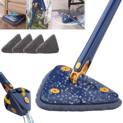 Ohphnt Balai Triangulaire omniclean 360 essorable,Nettoyage plinthe sans se baisser,Balai rotalib,Lavage Sol,vadrouille de Nettoyage,serpillère carrelage Anti...