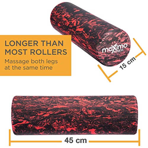 Maximo Fitness Foam Roller - 18" x 6" Red/Black - Image 3