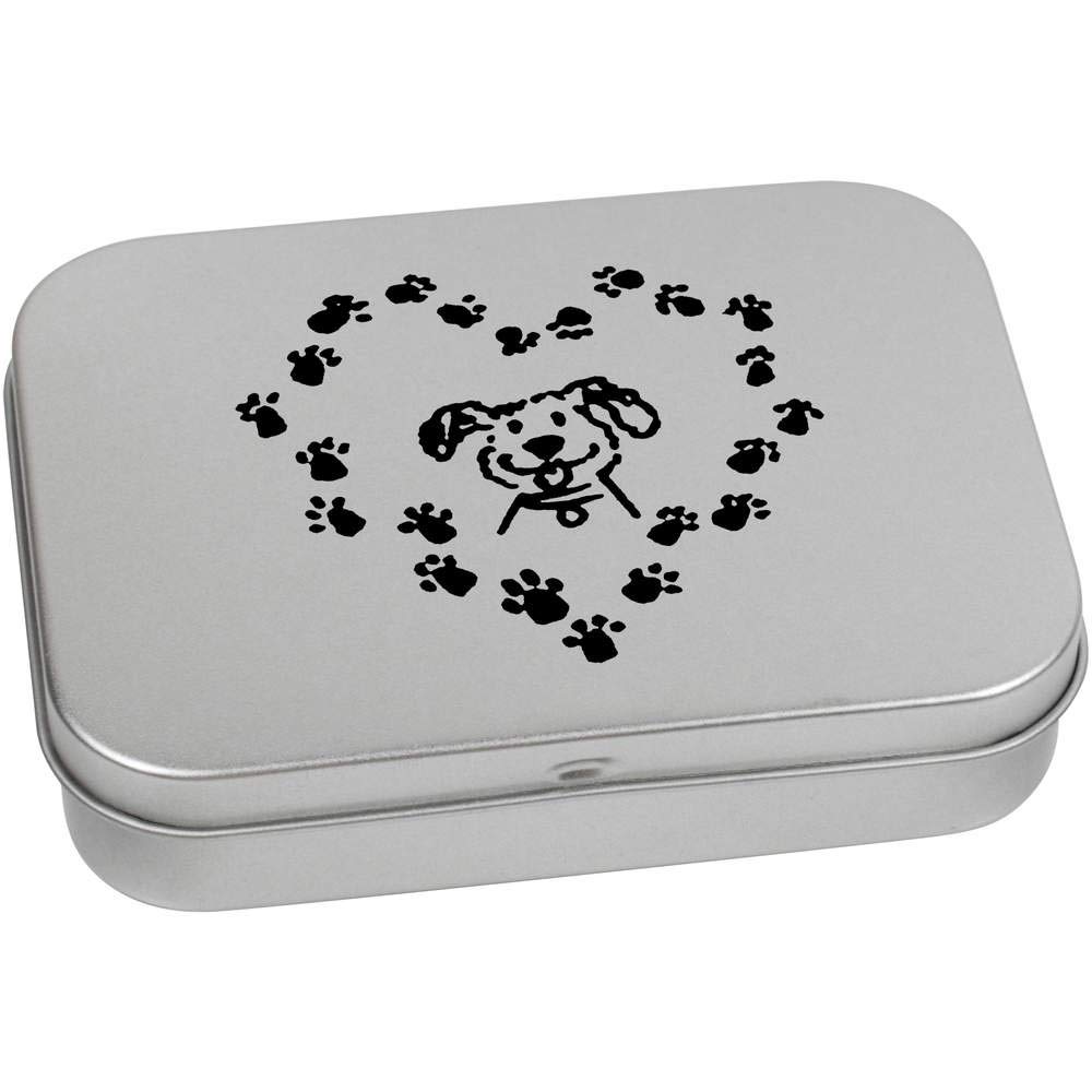 Azeeda 110mm 'Love Dog' Metal Hinged Tin/Storage Box (TT00124144)