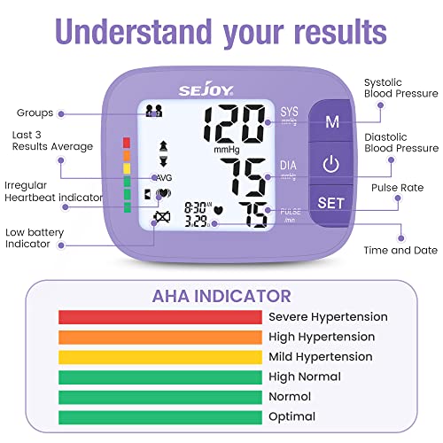 Sejoy Blood Pressure Cuff Arm Automatic, Blood Pressure Machine Monitors Accurate For Home Use, Adjustable Digital Bp Cuff Kit, Large Backlit Display, 120 Sets Memory, Usb Carrying Bag Included #TOP3