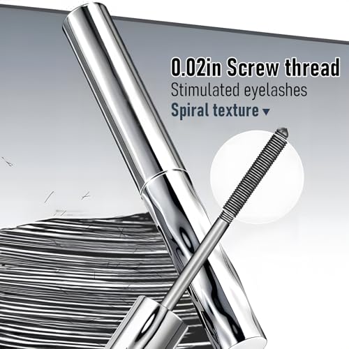 Image of Metal Wand Mascara Waterproof: 2 PCS Mascara with Eyelash Curler | Black Telescopic Mas-cara Volume and Length - Waterproof - 3D Curling - Smudge-Proof - Clump-Free - Long-Lasting Lash Definer