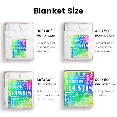 Name Blanket Personalized Name Blanket Customized Blanket with Name Text for Adult Kid Birthday Christmas Mothers Fathers Valentines Day Gift