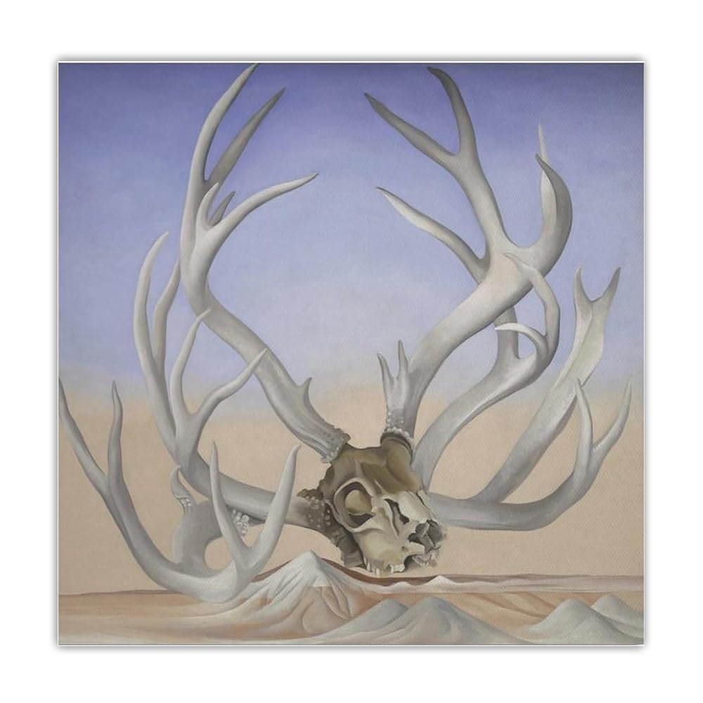 LHHJF LJHFA Georgia O'Keeffe Posters Abstract Skull Canvas Painting Modern Wall Art Georgia O'Keeffe Prints For Home Decor Wall Pictures 50x50cm No Frame
