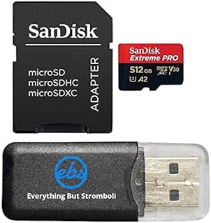 SanDisk 512GB Extreme Pro Micro SD Card for Samsung Phone Works with Galaxy Note 20 Ultra 5G, Note20 Ultra, Note 10+, Note10 Plus 5G Bundle with 1 Everything But Stromboli MicroSD Memory Card Reader