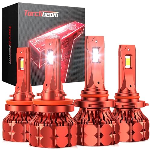 Image of Torchbeam H11 /H9 /H8 9005 /HB3 LED Bulbs T7 Series, 120,000LM 900% Ultra Brighter Light Bulbs, 6500K with High Speed Fan, 5Min Quick Installation Fog Light, 60000 Hours Lifelong, Pack of 2