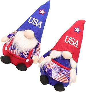 BESTOYARD 2 Pçs Boneca Anão Boneca Gnomo Sueca Boneca Dia Da Independência Boneca Gnomo De Pelúcia Decoração Americana Decoração Americana Boneca De Pelúcia Adorável Boneca Anão Festiva
