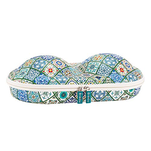 Bra Case Premium Lingerie Travel Bag Zip Underwear Organizer Bag for A-C Cup (Green Plaid)