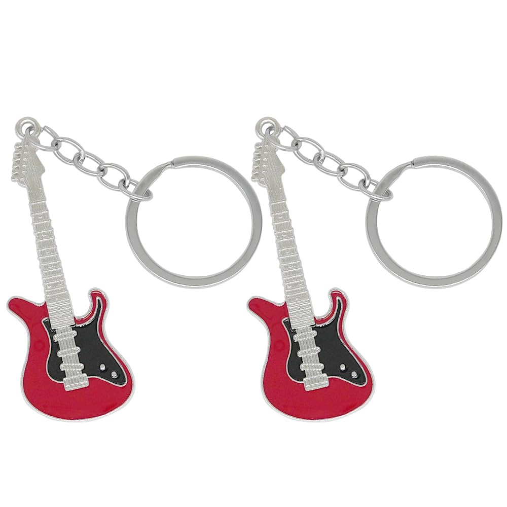 Moydolo Music Guitar Keychain Pendant Bass Charms Key Chain Ring Gift for Music Lover