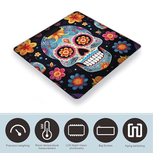 Báscula Digital de Baño Sugar Skulls Precisa y Moderna miniatura 3