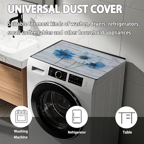 Image of Washer and Dryer Covers for the Top, Non-slip Dryer Top Protector Mat, Dust-proof Washing Machine Cover, 23.6 inch x 19.7 inch (daisy, 23.6 inch x 19.7 inch)