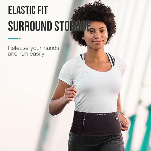 Miniatura 7 de AONIJIE Cinturón para correr con frasco suave de 8.5 fl oz para mujeres y hombres, ligero y antideslizante, se adapta a todos los tamaños de