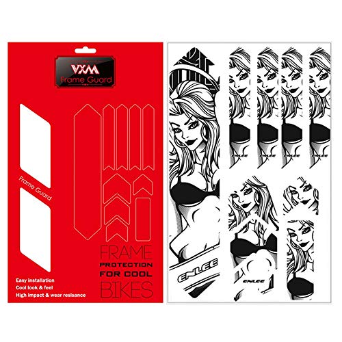 VXM 3D MTB Bike Paster Frame Scratch Resistant Protector Bicycle Glue Removeable Stickers Anti-Skid Guard Frame Cover Decoration (F Style)