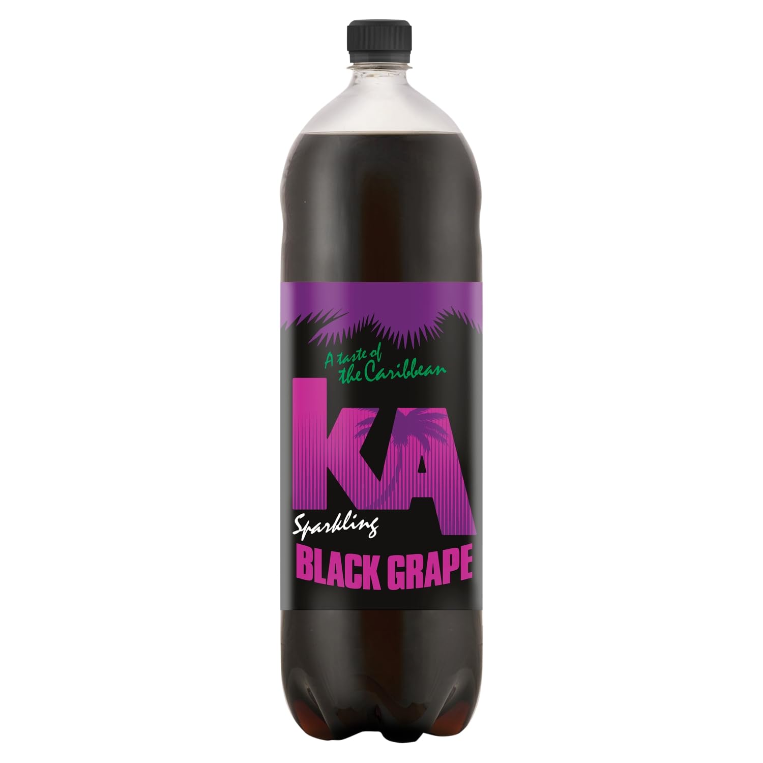KA Caribbean Sparkling Black Grape Soda Flavoured Drink, Authentic Jamaican Recipes - 1 x 2L Bottle