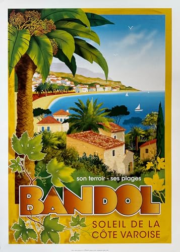 Affiche de Bandol 50x70cm et poster de la Côte Varoise ensoleillée