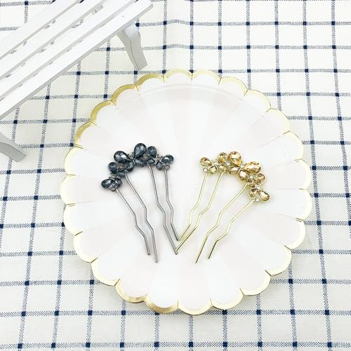 4 Peines Decorativos de Mariposa con Cristal miniatura 7