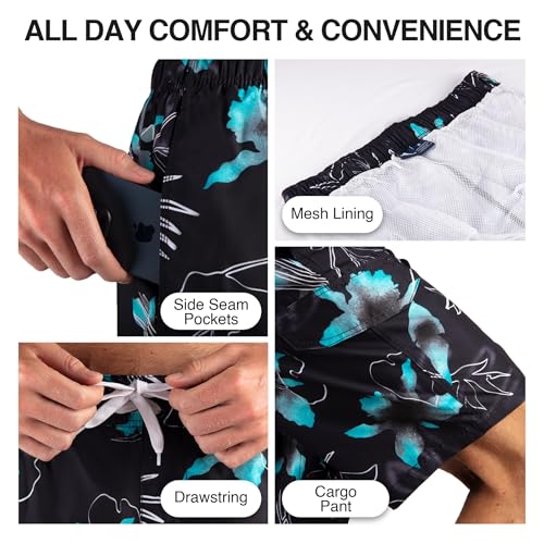 Image of Kanu Surf Men's Big Viper Extended Size Stripe Swim Trunk