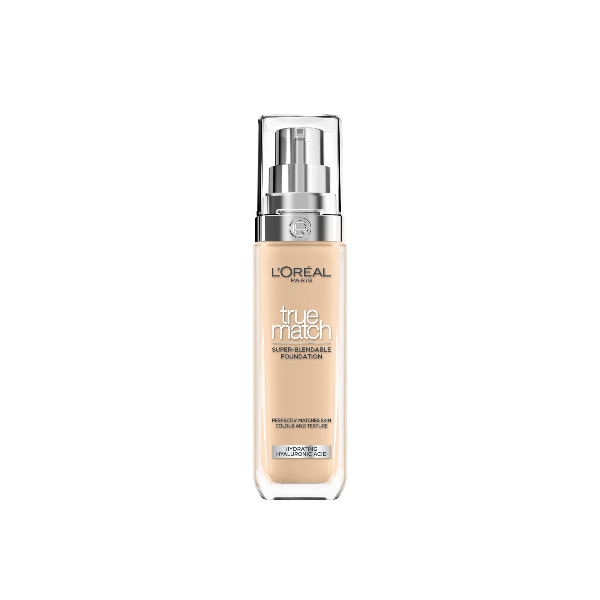 L'Oreal Paris True Match Liquid Foundation, Skincare Infused with Hyaluronic Acid, SPF 16, Available in 46 Shades, 4N Beige, 30 ml