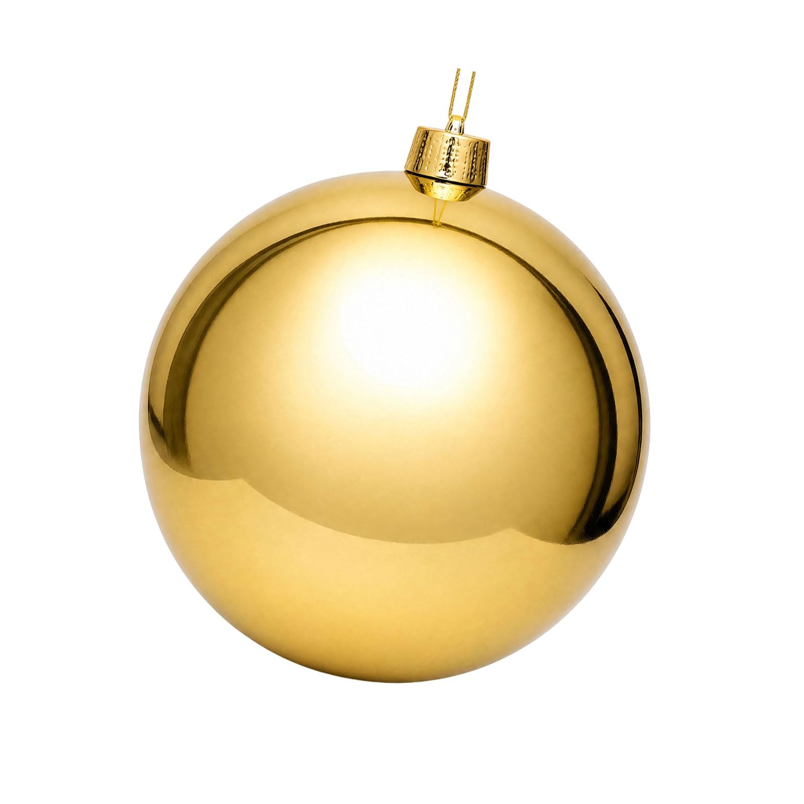 Boule de Noël dorée réfléchissante suspension portable ornement sapin