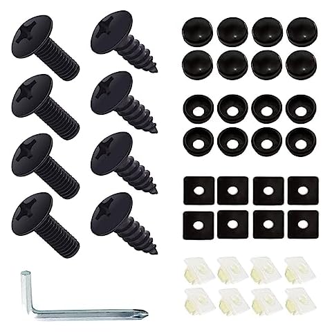 GKmow Rustproof License Plate Screws Kit Cover