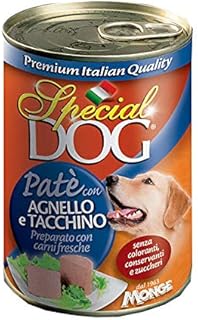 MONGE SPECIAL DOG PATE' 12 PEZZI DA 400 GR CARNE AGNELLO/TACCHINO CANI ADULTI