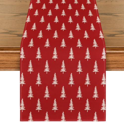 Image of Artoid Mode Xmas Tree Christmas Table Runner Home Party Decor 13x120 Inch