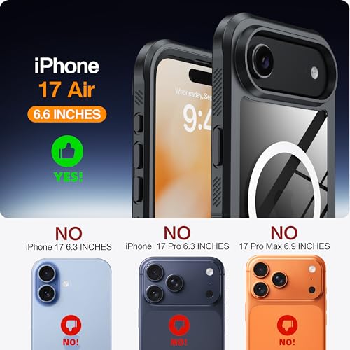 Coque pour iPhone Air intégrale noire premium compatible MagSafe - 7