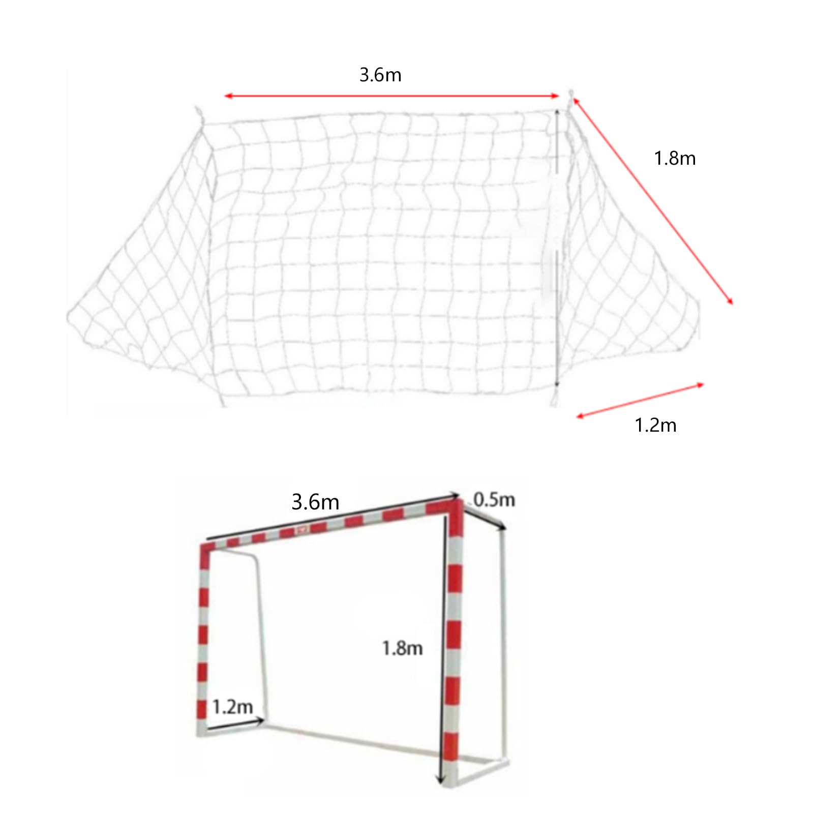 YYQTGG Football Soccer Net, Sports Replacement Soccer Goal Post Net for Sports Match Training, Polypropylene Fiber Soccer Goal Net (12X6FT)