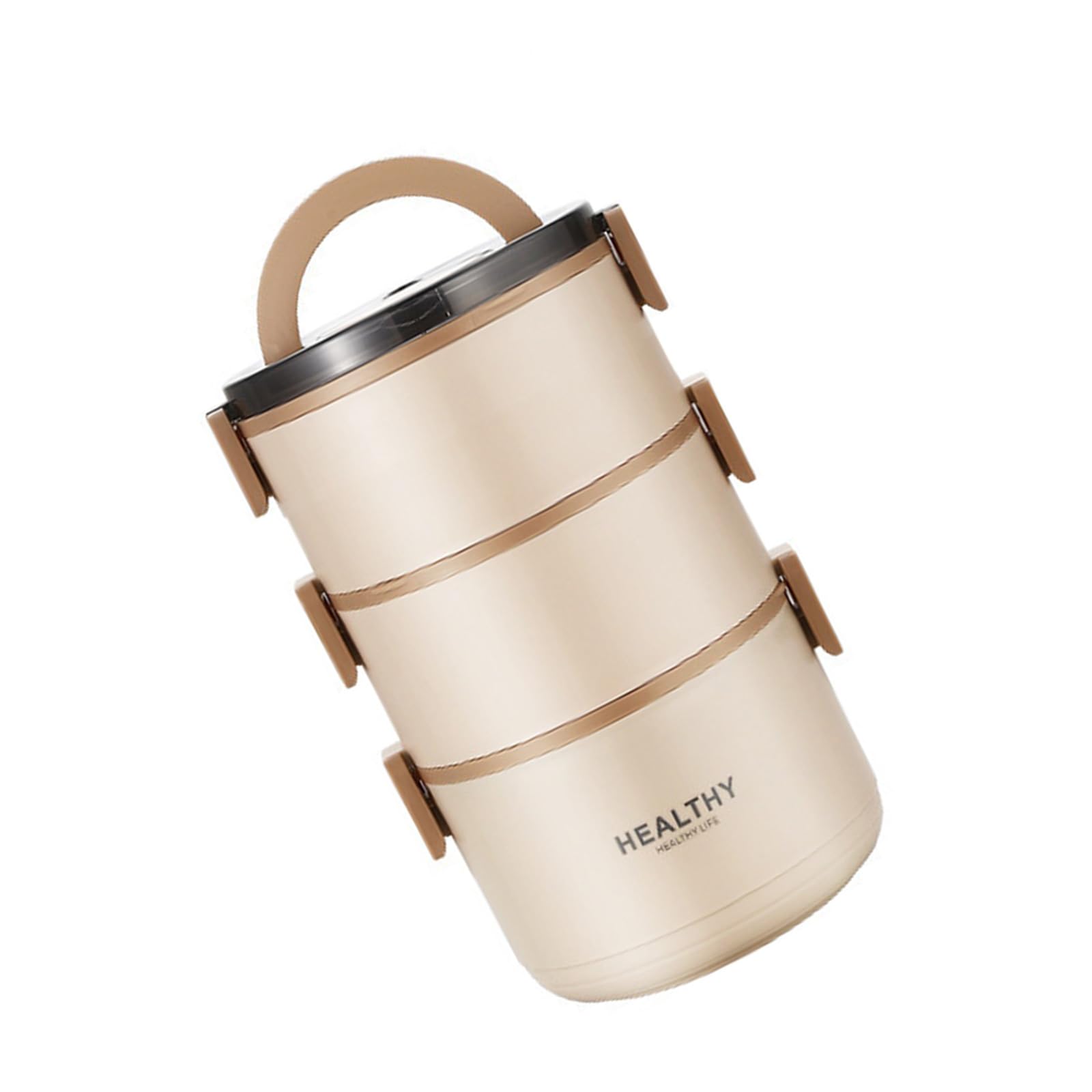 Xinsheinelry Efficient Nonrust Steel Meal Carriers Multipurpose Thermal Food Container with Foldable Utensils Food Container Insulated Lunch Box with Concealed Handle