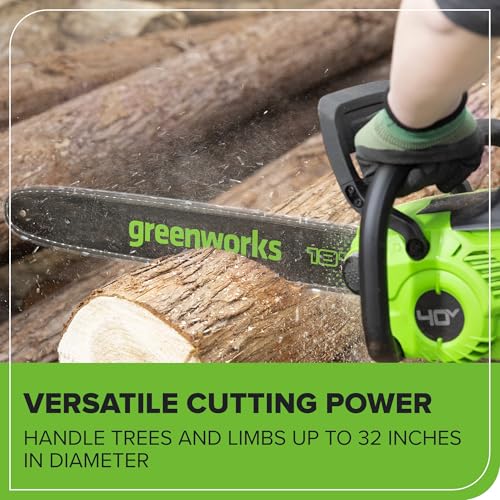 Image of Greenworks 40V 18 inch Brushless Cordless Chainsaw, 5.0Ah Battery and Charger Included