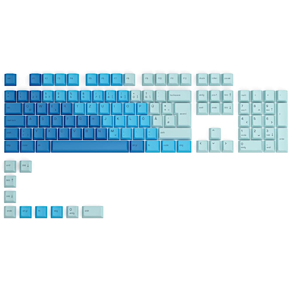 Glorious PBT Dye Sublimated Keycaps - International ISO Version (German, Caribbean Ocean)