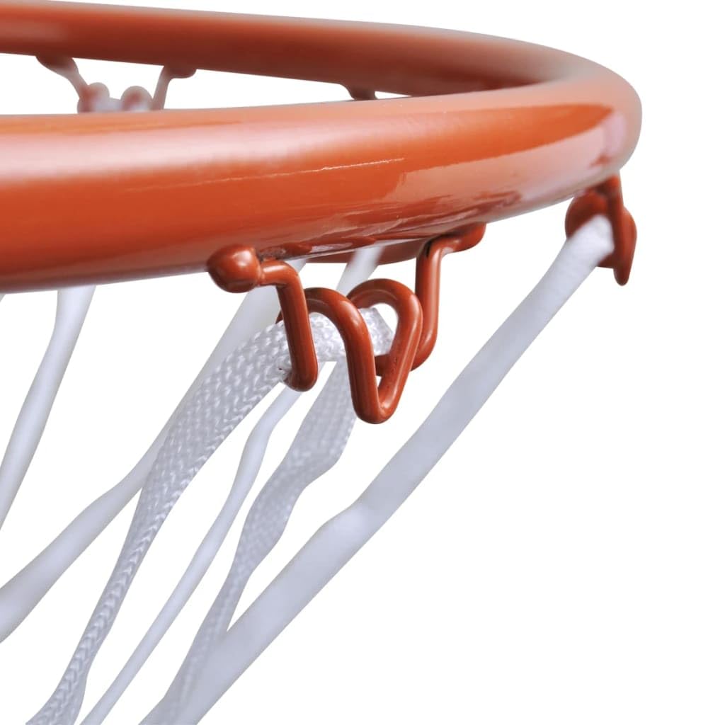 vidaXL Aro de Baloncesto con Red de Acero Naranja 45 cm Canasta de Basket