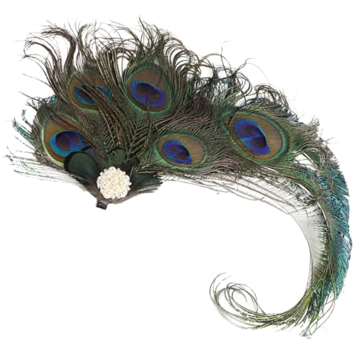KOMBIUDA Tocado Pinza Cabello de Pluma de Ave Exótica Estilo Flapper Años 20 Accesorio Vintage para Mujer Adecuado para Fiestas Bodas y Eventos Obsequios