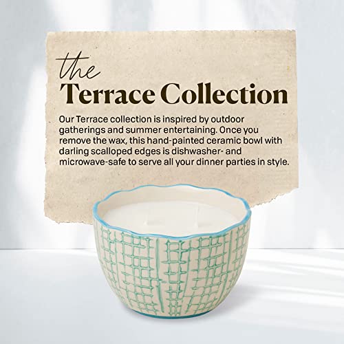 Paddywax WTE12003Z Scented Candles Firefly Terrace Collection Soy Wax 2-Wick Candle In Food-Safe Hand-Painted Ceramic Bowl thumb #2