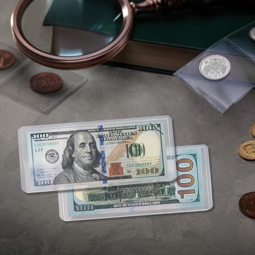 30 Protectores transparentes para billetes de plástico rígido miniatura 7