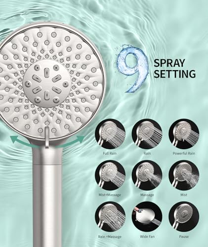 SR SUN RISE Filtered Shower Head with Handheld High Pressure 9 Spray Mode Showerhead Detachable Shower Head Water Softener Filters Beads for Hard Water Remove Chlorine - Image 5