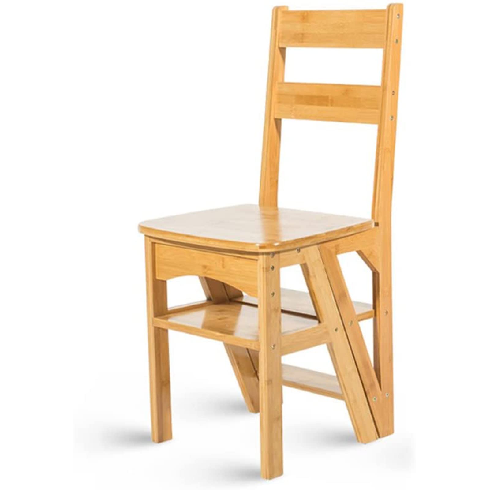 Escabeau multifonctionnel portable léger en bois pour un salon chaleureux