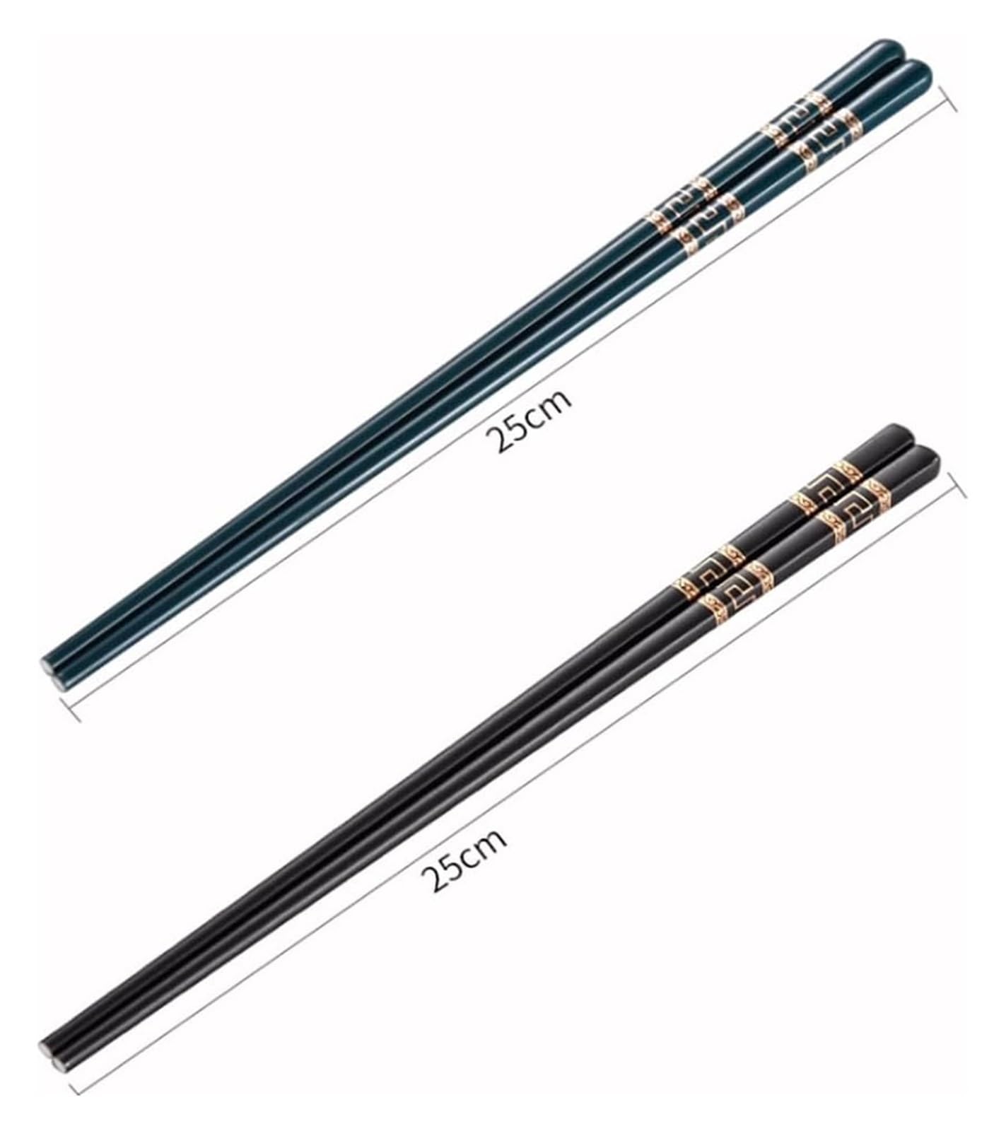 Baguettes en céramique, Coffret cadeau de 10 paires baguettes réutilisables avec étui, antidérapantes en céramique osseuse haute qualité noires