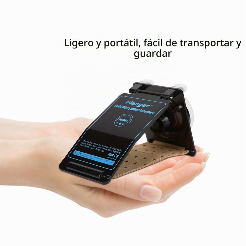 Taburete de Reposapiés de Guitarra, Práctico Flanger FA 80 Utilidad Accesorio Soporte para Guitarra Reposapiés Correa Soporte para Cuello Resto para Guitarra Clásica de Popular de Folk